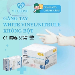 Bao tay TRẮNG Nitrile Size S +8%