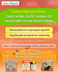 CHƯƠNG TRÌNH KHUYẾN MÃI  - CHÀO MỪNG QUỐC KHÁNH 2/9 – VACOFARM TRI ÂN KHÁCH HÀNG