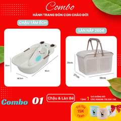 Chậu tắm ếch Hokori Nhựa Việt Nhật Shop [7 Combo] Siêu tiện ích cho bé sơ sinh