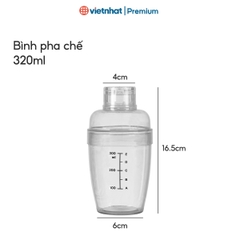 Bình lắc Shaker pha chế nhựa chia vạch đen Việt Nhật BPC 0101/0102/0103 Nhựa Việt Nhật Premium