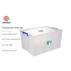 Thùng nhựa chữ Nhật 85L siêu bền 5337 Nhựa Việt Nhật Shop