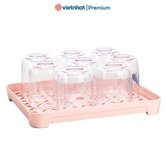 Khay úp cốc, khay trà, khay úp chén có rãnh thoát nước K5658 Nhựa Việt Nhật Shop