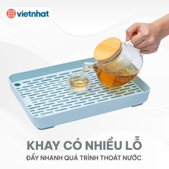 Khay úp cốc, khay trà, khay úp chén có rãnh thoát nước K5658 Nhựa Việt Nhật Shop