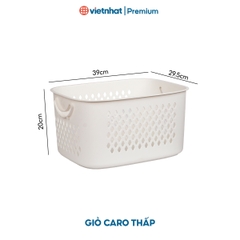 Giỏ đựng đồ đa năng có quai xách, giỏ caro 3372/3373 Nhựa Việt Nhật Shop