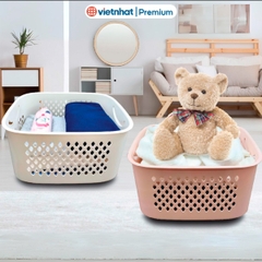 Giỏ đựng đồ đa năng có quai xách, giỏ caro 3372/3373 Nhựa Việt Nhật Shop