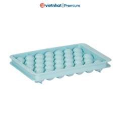 Khay làm đá viên tròn, vỉ đá tròn 15 viên có nắp đậy V6978 Nhựa Việt Nhật Shop.