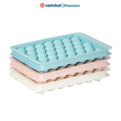 Khay làm đá viên tròn, vỉ đá tròn 15 viên có nắp đậy V6978 Nhựa Việt Nhật Shop.