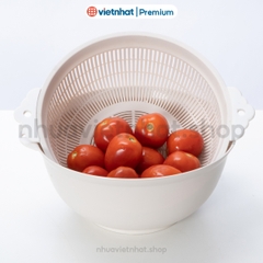 Rổ nhựa hai lớp, rổ nhựa đa năng, rổ tai 2 lớp RT-3391 Việt Nhật Shop