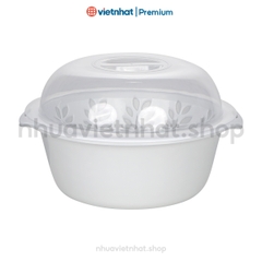 Bộ chậu rổ có nắp, bộ chậu rổ đa năng, rổ nắp tròn RNT 3375/3376 Nhựa Việt Nhật Shop