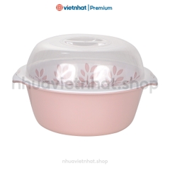 Bộ chậu rổ có nắp, bộ chậu rổ đa năng, rổ nắp tròn RNT 3375/3376 Nhựa Việt Nhật Shop