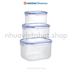 Bộ hộp lạnh, bộ hộp thực phẩm nắp cài, bộ hộp lạnh CN B6532 Nhựa Việt Nhật Shop