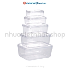 Bộ hộp lạnh 5 size, bộ hộp thực phẩm CN, Bộ hộp lạnh bầu 5 B6685 Nhựa Việt Nhật Shop