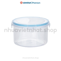 Bộ hộp lạnh có nắp cài, bộ hộp thực phẩm tròn 3, bộ hộp lạnh tròn 3 B6536 Nhựa Việt Nhật Shop