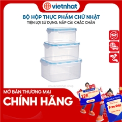 Bộ hộp lạnh chữ nhật có nắp cài, bộ B6535 Nhựa Việt Nhật Shop