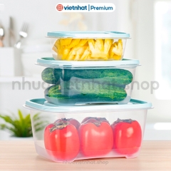 Bộ hộp thực phẩm, bộ hộp lạnh 3, hộp lạnh CN kín, an toàn B6556 Nhựa Việt Nhật Shop