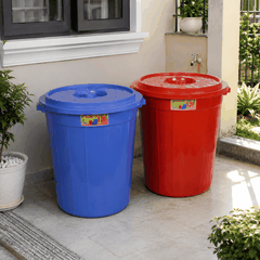 Thùng nhựa nắp tròn truyền thống 120L siêu bền 5380 Nhựa Việt Nhật Shop