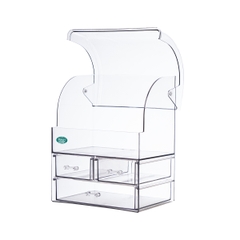 Tủ đựng mỹ phẩm để bàn có nắp đậy Hokori T3639-3 Nhựa Việt Nhật Shop