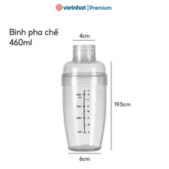 Bình lắc Shaker pha chế nhựa chia vạch đen Việt Nhật BPC 0101/0102/0103 Nhựa Việt Nhật Premium