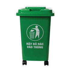 Thùng Rác Có Bánh Xe 5342 40l tiện lợi, ngăn mùi, nắp đậy kín Nhựa Việt Nhật Shop