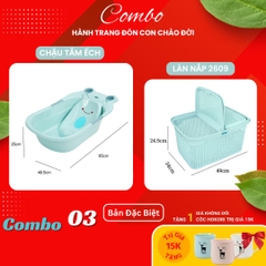 Chậu tắm ếch Hokori Nhựa Việt Nhật Shop [7 Combo] Siêu tiện ích cho bé sơ sinh