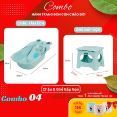 Chậu tắm ếch Hokori Nhựa Việt Nhật Shop [7 Combo] Siêu tiện ích cho bé sơ sinh