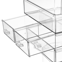 Tủ đựng mỹ phẩm để bàn có nắp đậy Hokori T3639-3 Nhựa Việt Nhật Shop