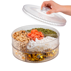 [TẾT] Khay mứt tròn 4 ngăn 2 Tầng cổ truyền Hokori 5635-2 Nhựa Việt Nhật Shop