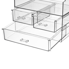 Tủ đựng mỹ phẩm để bàn có nắp đậy Hokori T3639-3 Nhựa Việt Nhật Shop