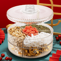 [TẾT] Khay mứt tròn 4 ngăn 2 Tầng cổ truyền Hokori 5635-2 Nhựa Việt Nhật Shop