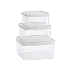 Bộ 3 hộp thực phẩm vuông Hokori Nắp Dẻo 6529 Nhựa Việt Nhật Shop