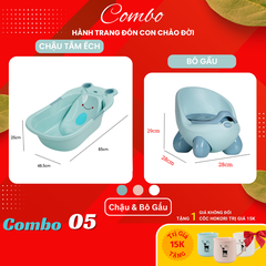 Chậu tắm ếch Hokori Nhựa Việt Nhật Shop [7 Combo] Siêu tiện ích cho bé sơ sinh
