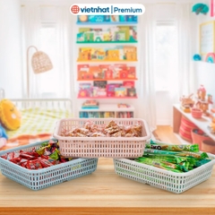 Rổ vuông nhựa đốt trúc 4 size dùng đựng đồ R3536 Nhựa Việt Nhật Shop