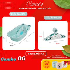 Chậu tắm ếch Hokori Nhựa Việt Nhật Shop [7 Combo] Siêu tiện ích cho bé sơ sinh