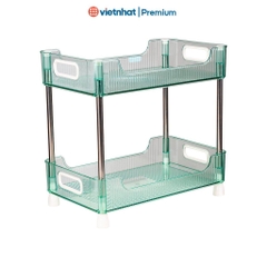 Kệ chữ nhật trong suốt thân inox Treo Tường cao cấp Hokori 5556 Nhựa Việt Nhật Premium