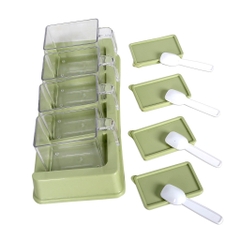 Lọ gia vị bộ 4 kèm thìa và khay đựng đa năng, lọ đựng gia vị L2939 Nhựa Việt Nhật Shop