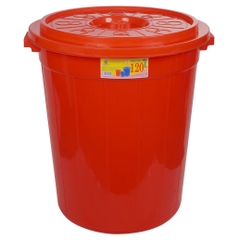 Thùng nhựa nắp tròn truyền thống 120L siêu bền 5380 Nhựa Việt Nhật Shop