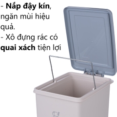 Thùng Rác vuông có Bật nắp đậy, Đựng Rác tiện lợi đủ size cao cấp Hokori 8061/8062/8063 Nhựa Việt Nhật Shop