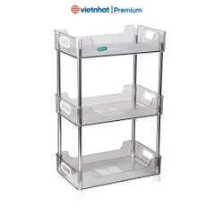 Kệ chữ nhật trong suốt thân inox Treo Tường cao cấp Hokori 5556 Nhựa Việt Nhật Premium