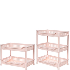 Kệ nhựa, kệ chữ nhật lắp ráp 2 tầng, 3 tầng  5538-2/ 5538-3 mẫu mới KCN Nhựa Việt Nhật Shop