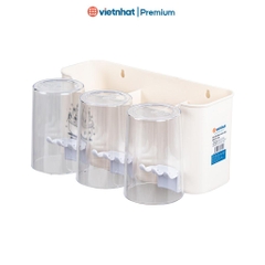 Hộp Đựng Bàn Chải 3 cốc tiện lợi Nhựa Việt Nhật 1347 Nhựa Việt Nhật Premium