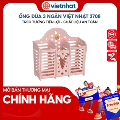 Hộp Đũa, Ống đũa 3 ngăn để Nhà Bếp màu sắc nhã nhặn, tiện lợi O2708 Nhựa Việt Nhật Shop