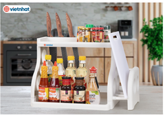 Kệ gia vị, kệ đựng gia vị có giá đỡ dao thớt đa năng 2 tầng, 3 tầng K5589 Nhựa Việt Nhật Shop