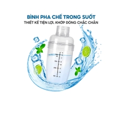 Bình lắc Shaker pha chế nhựa chia vạch đen Việt Nhật BPC 0101/0102/0103 Nhựa Việt Nhật Premium