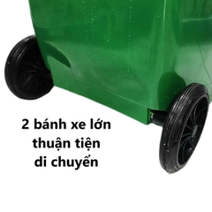 Thùng Rác Có Bánh Xe 5347 120L tiện lợi, ngăn mùi, nắp đậy kín Nhựa Việt Nhật Shop