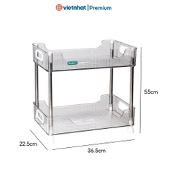 Kệ chữ nhật trong suốt thân inox Treo Tường cao cấp Hokori 5556 Nhựa Việt Nhật Premium