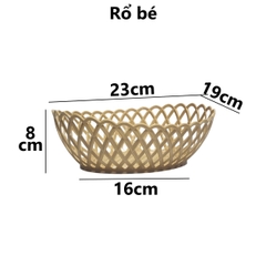 Rổ bầu dục mây bé 3345