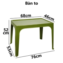 Bàn vuông to để vỉa hè đa sắc màu 1805 Nhựa Việt Nhật Shop