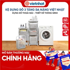 Kệ Nhà Bếp đựng đồ đa năng 3 tầng có bánh xe tiện lợi 5567-3 Nhựa Việt Nhật Shop