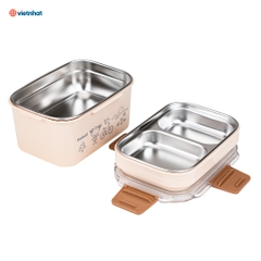 Hộp cơm văn phòng, giữ nhiệt inox 2T cao cấp Hokori H6566 Nhựa Việt Nhật Premium