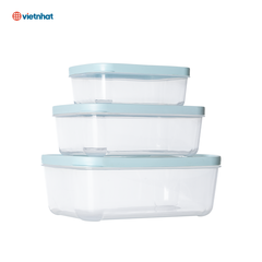 Bộ hộp thực phẩm chữ nhật an toàn, kín khí Hokori C6533 Nhựa Việt Nhật Shop